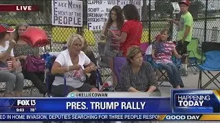 Supporters camp out ahead of President Trump's Tampa rally