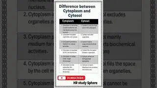 Difference b/w cytoplasm & cytosol #viral#biology#cellbiology#HRstudysphere