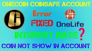 Onecoin Coin Safe account fixed... Coin not show in account?