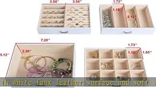 Homde Mothers Day Gifts - Synthetic Leather Huge Jewelry Box Mirrored Watch Organizer Necklace Ring