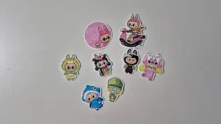 ASMR Paper game Labubu #asmr #paper #sticker #papergame #satisfying #asmrvideo #labubu #stickerbook