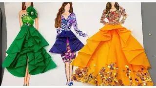 Glamour in Layers: 3D Fashion Dress Illustrations