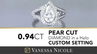 PEAR CUT HALO RING  | Pear Cut Diamond Engagement Ring | Vanessa Nicole Jewels