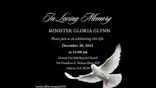 Homegoing Celebration for Minister Gloria Glynn (December 20, 2025)