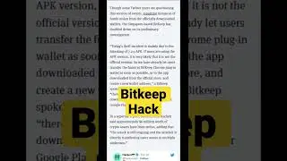 Bitkeep hacked #cryptocurrency#wallet#crypto#cryptonews#shortvideo#viralshorts#shortsfeed#shorts
