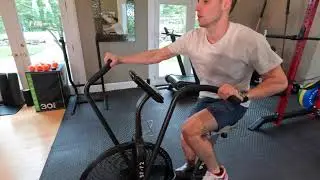 Signature Fitness SF-F2 Upright Fan Bike: Adjustable Seat & Handlebars for HIIT & Cardio Training