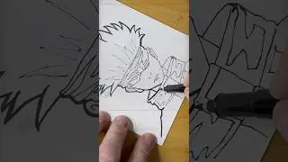 How to Draw Anime Satoru Gojo Jujutsu Kaisen 4 #anime #art #drawing #ink #draw #drawingtutorial
