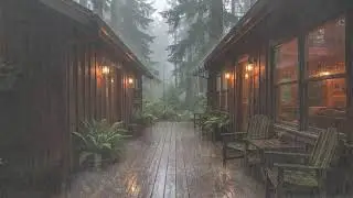 Soothing Rain Falling on a Quiet Forest Retreat 🌧️🌲 | Relaxing Night Sleep Sounds