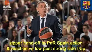 &Beta;arcelona  - &Zeta;ipper hand-off to PnR Spain & low post trap reaction