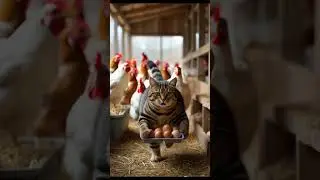 🐔🐱 &ldquo;Zoom In on Chaos: The Cat&rsquo;s Hilarious Escape from Angry Chickens!&rdquo; #cat #video #cute #cuteanimal