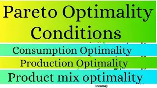 Pareto Optimality Conditions: consumption optimality,  production optimality, product mix optimality