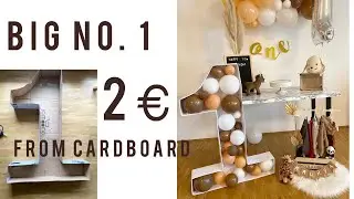 Balloon Number Mosaik 1- DIY large birthday party decoration idea -birthday number from cardboard