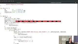 golang and SQL INSERT using a concurrent fanout pattern