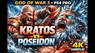 God of War 3 PS4 Pro &ndash; Kratos Epic Boss Fight: Poseidon Killed! | 4K Gameplay