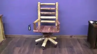 Red Cedar Log Swivel Office Chair from LogFurniturePlace.com