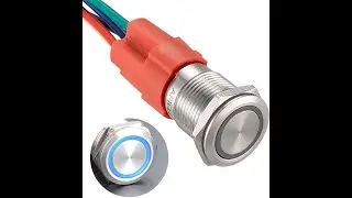 APIELE 16mm Latching Push Button Switch 12V DC On Off Stainless Steel