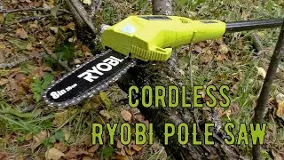 You can cut branches at a height DIRECTLY FROM THE GROUND - Cordless RYOBI POLE SAW P4361
