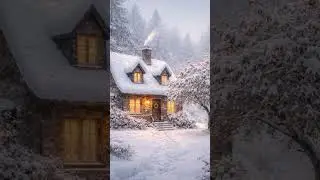Whispers of Winter Calm. #anime #Snowfall #WinterCalm #CozyHouse #AestheticWinter #WinterVibes #calm