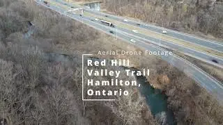 Red Hill Valley Creek & Expressway - Hamilton, Ontario | Aerial Drone Footage & Calm Music | 4K HD