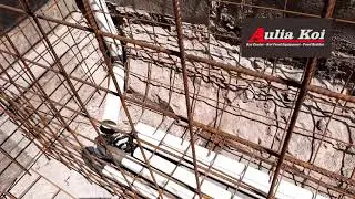 Pemasangan besi dan pipa kolam koi