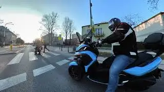 Yamaha | Tricity  300 | Warsaw | Leo Vince | JCosta |13.03.2K22 | Insta360 | HD | Malibu Blue