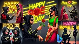 How to create Happy Rose Day couples name video editing | Bing image creator tutorial FREE