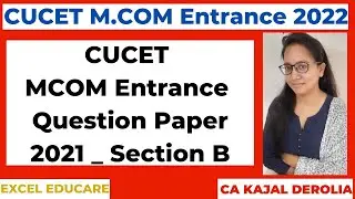 CUCET Mcom Entrance Question Paper 2021 | Section-B | CUCET | Part 2 | CUET | CUET NTA |CUET PG |