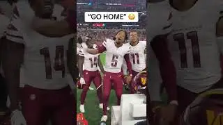 Jayden Daniels talking to the crowd after the Commanders (+8.5) beat the Bengals 👀 #shorts