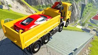 Stairs Jumps Down  - BeamNG.drive Car Jump Arena
