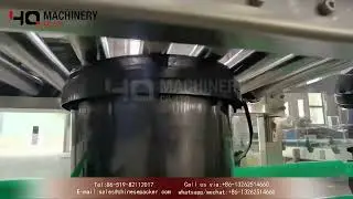 Automatic pail lidder with lid feeder and placer system|YQ machinery 5 gallon pail lid closer