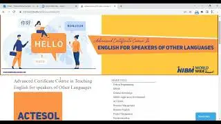 Advanced Certificate in Tesol - Online programme
