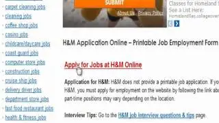 H&M Job Application Online