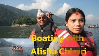 Boating in Fewa Lake, Pokhara, Nepal