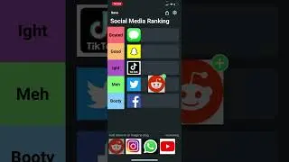 Ranking Social Media Platforms #ranking #tierlist #youtube #tiktok