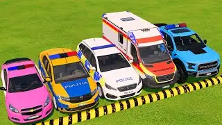 TRANSPORTING ALL COLORS POLICE CARS  VEHICLES WITH MAN BIG TRUCKS ! FS22 #45
