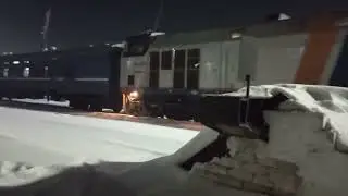 ТЭП33А-0058 С поездом 351 Өскемен-Алматы (Защита) прибывает на станцию Аягөз 
