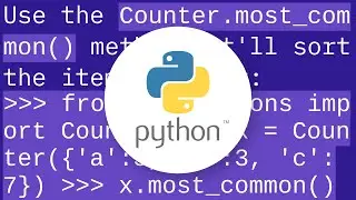 How to sort Counter by value? - python