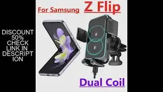 15W Dual Coil Wireless Car Charger for Samsung Galaxy Z Flip 4 3 S22 S21 iPhone Auto Clamp Fast Car
