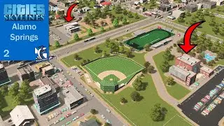 Cities Skylines - Alamo Springs Ep 2 - Building The Cities First Elementary and High School Campus!