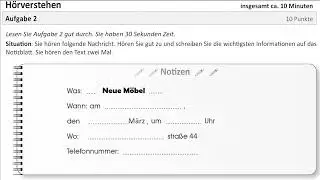 ÖSD A1 HÖREN │ AUFGABE 2 │ EIN NEUES BEISPIEL │ LISTENING TASK │ PART 2