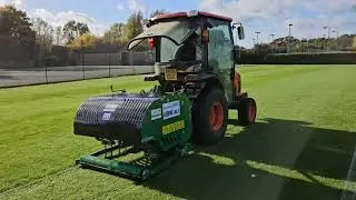 Cambridge University using their new Selvatici Aeroking Deep Tine Aerator supplied by AMIA