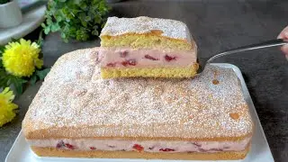 Легкий торт за 15 минут! Знаменитый клубничный рецепт.