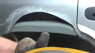 2000 Dodge Durango Fitting the rust panel.
