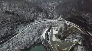 Enormous Mixed Freight Train at Horseshoe Curve - Altoona, PA - Drone Footgage