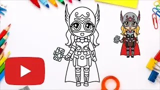 🚀 How to DRAW Mighty Thor Jane Foster | How to Draw Jane Foster - Mighty Thor 🏆