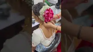 Real Flower Marriage&rsquo;s Bride Bun Done by us.  #realflowers #hairstyle #hairbun #marriage #bride