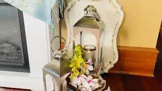 Silver Iron Lantern with Glass Hurricane, Choice of Sizes