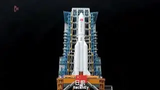 An awesome replica of the Long March 5 rocket and its launch tower!