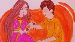 How to draw a beautiful Raksha Bandhan drawing with loving brother sister ❤️❤️