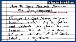ANCHORING SCRIPT TO GIVE WELCOME ADDRESS FOR ANY PROGRAM |Welcome Address Anchoring for Any Program